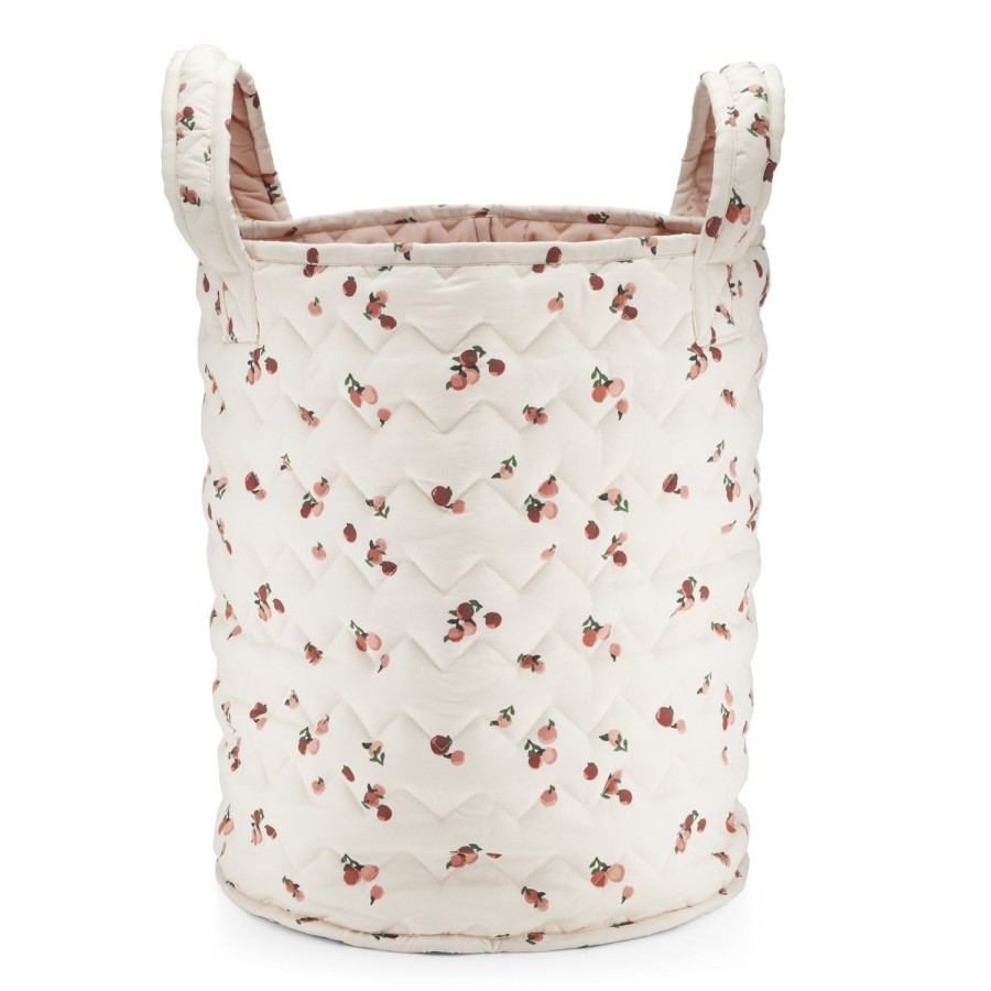 Nursery Avery Row | Large Quilted Storage Basket Peaches