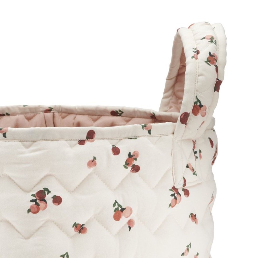 Nursery Avery Row | Large Quilted Storage Basket Peaches