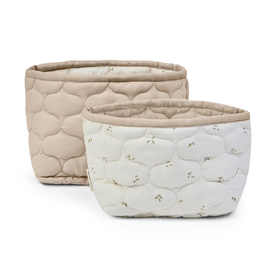 Nursery Avery Row | Small Quilted Storage Baskets Set Of 2 Nettle Scatter