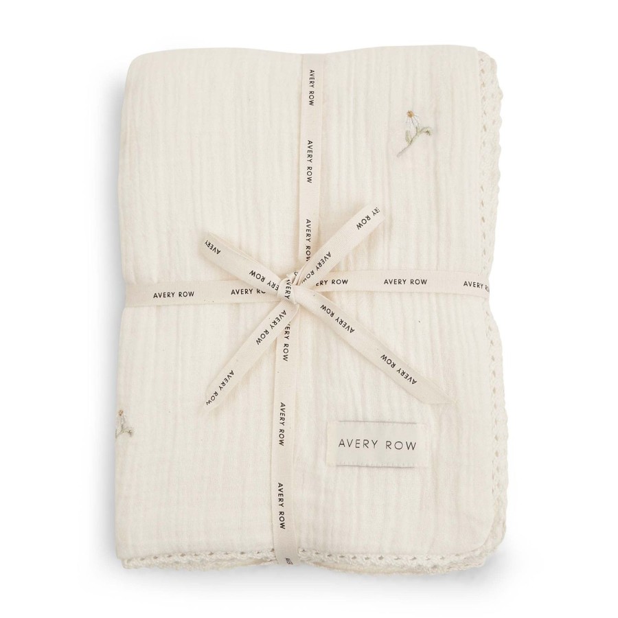 Nursery Avery Row | Embroidered Muslin Blanket Wild Chamomile