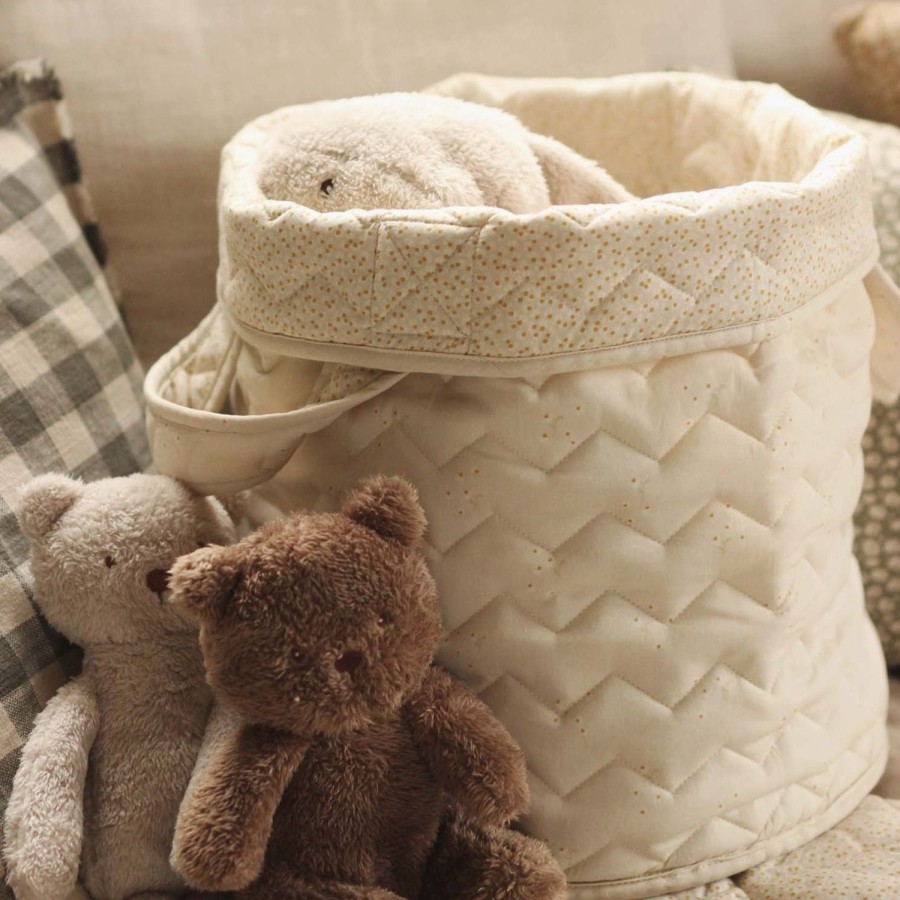 Nursery Avery Row | Large Quilted Storage Basket Wild Chamomile