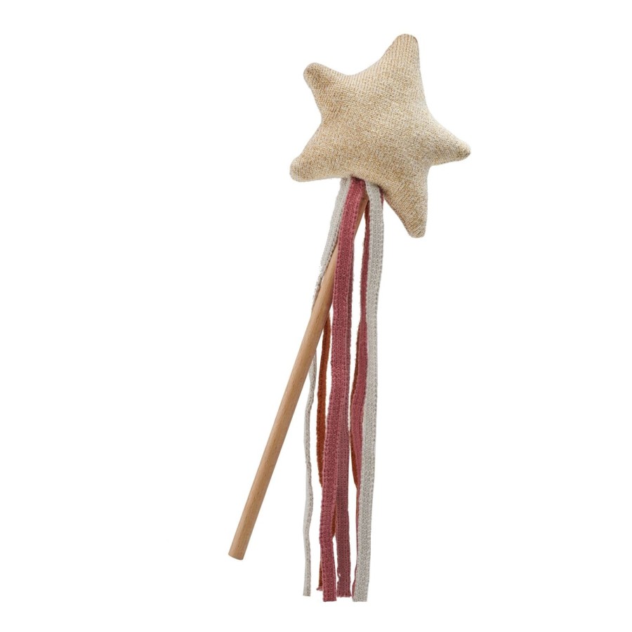 Play Avery Row | Children'S Gold Knitted Sparkle Star Wand