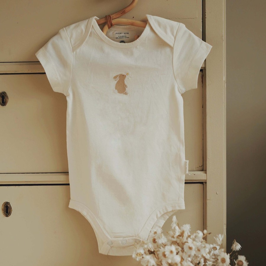 Baby Clothing Avery Row | Embroidered Bodysuit Bunny